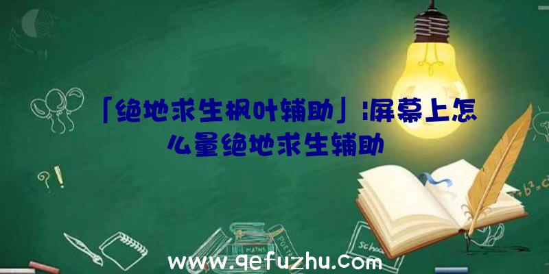 「绝地求生枫叶辅助」|屏幕上怎么量绝地求生辅助